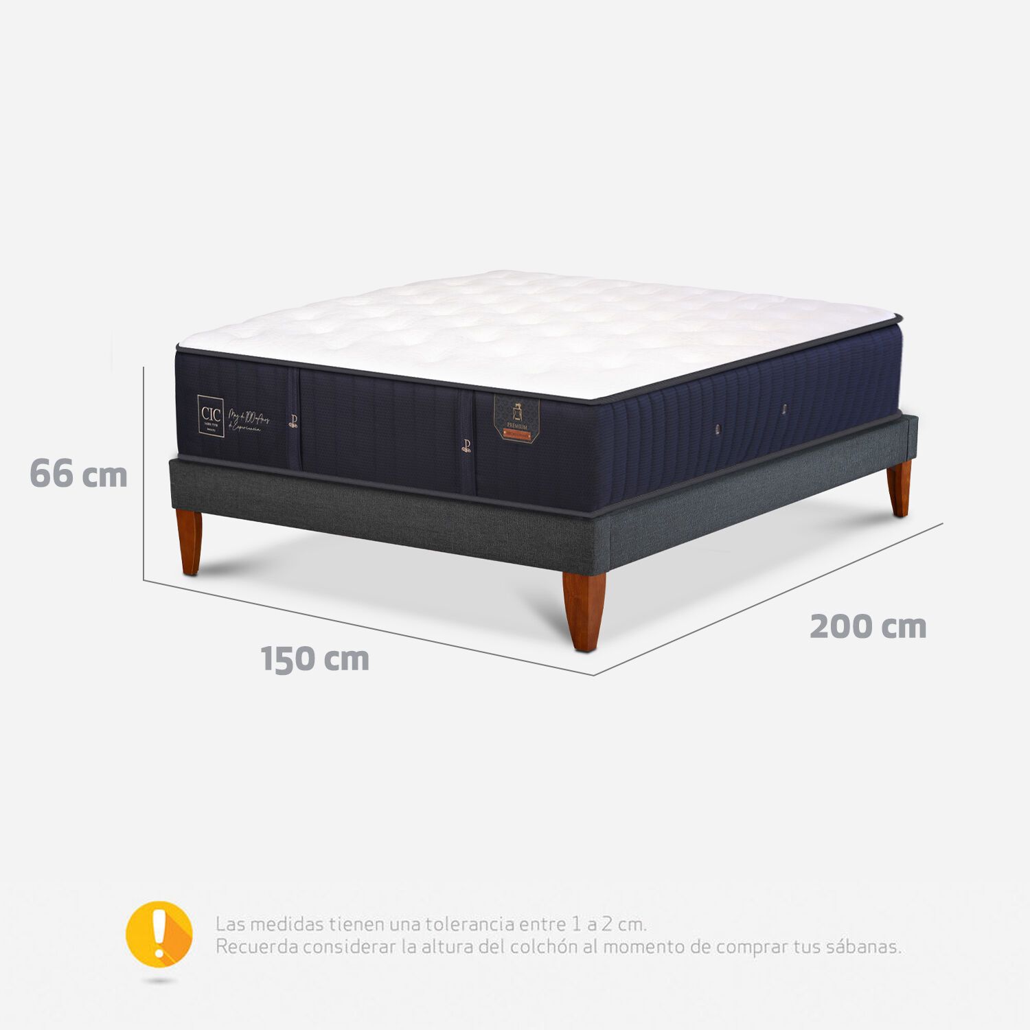Cama Europea Box 2 Plazas Premium