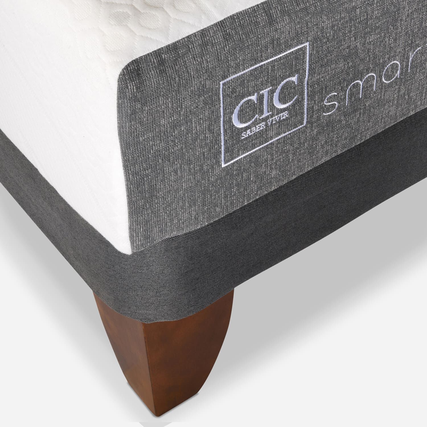 Cama Europea 1,5 Plazas Smart + Respaldo Torino Olivo