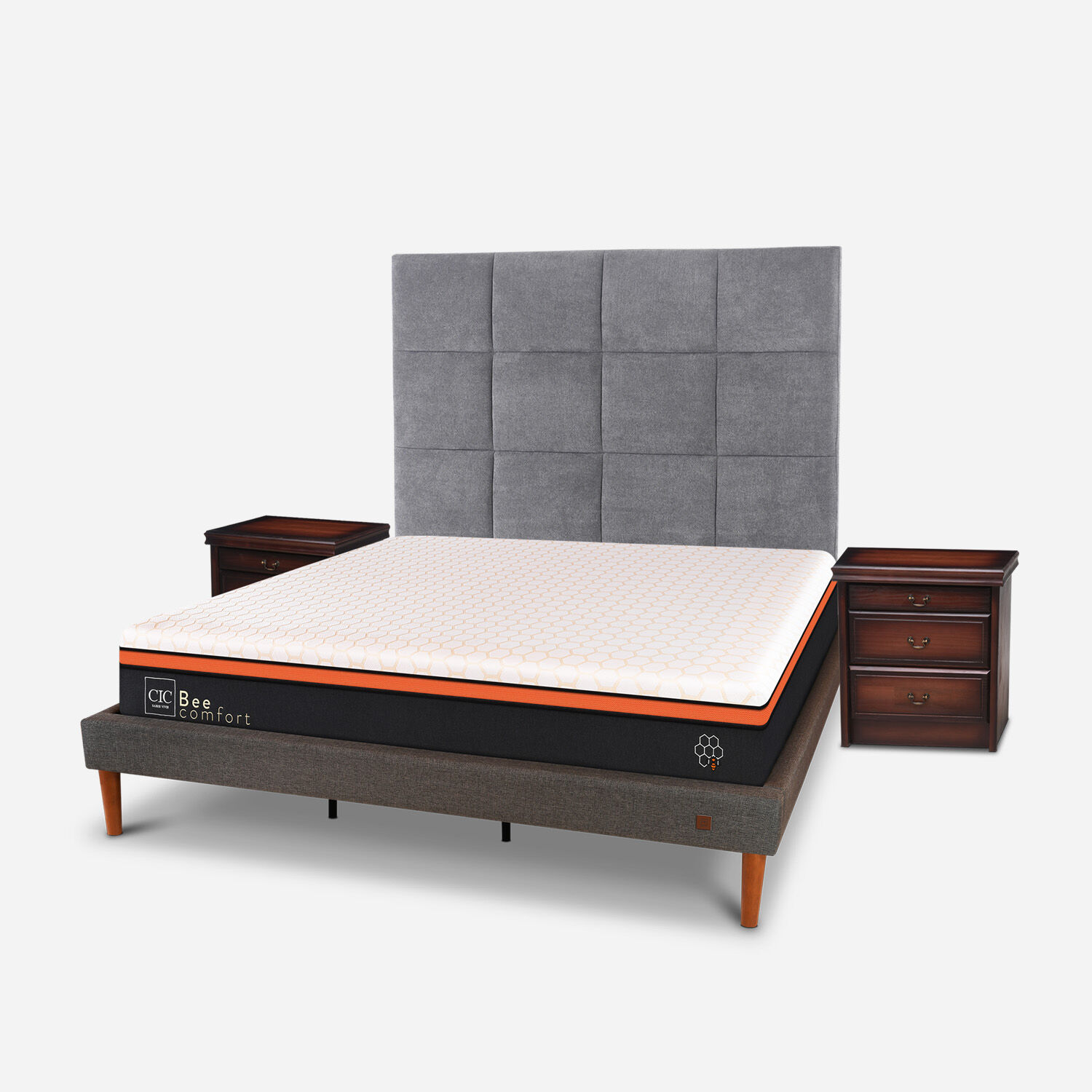 Cama Europea Curve King Bee Comfort + Set T&aacute;mesis