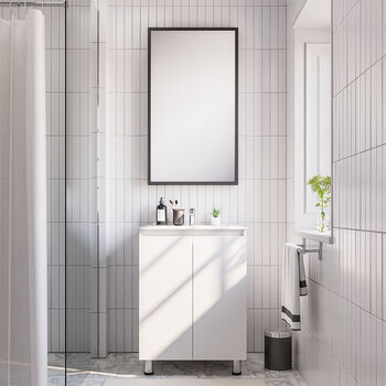 Vanitorio 2 Puertas Con Soportes Lisboa Blanco 60 Cm.