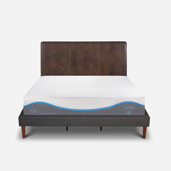 Cama Europea Curve King Alaska + Respaldo Baker