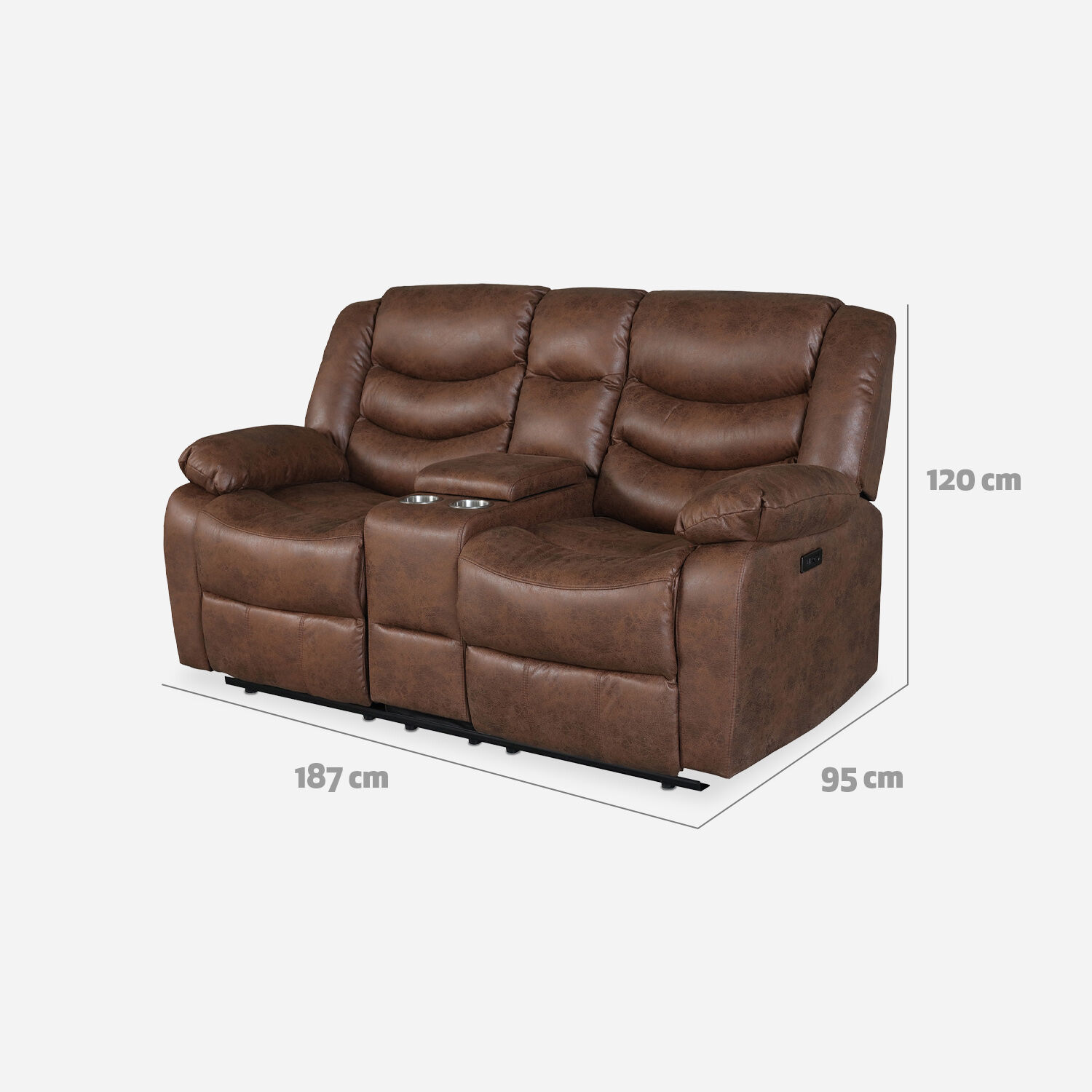 Sofá 2 Cuerpos + Consola Reclinable Eléctrico Domingo