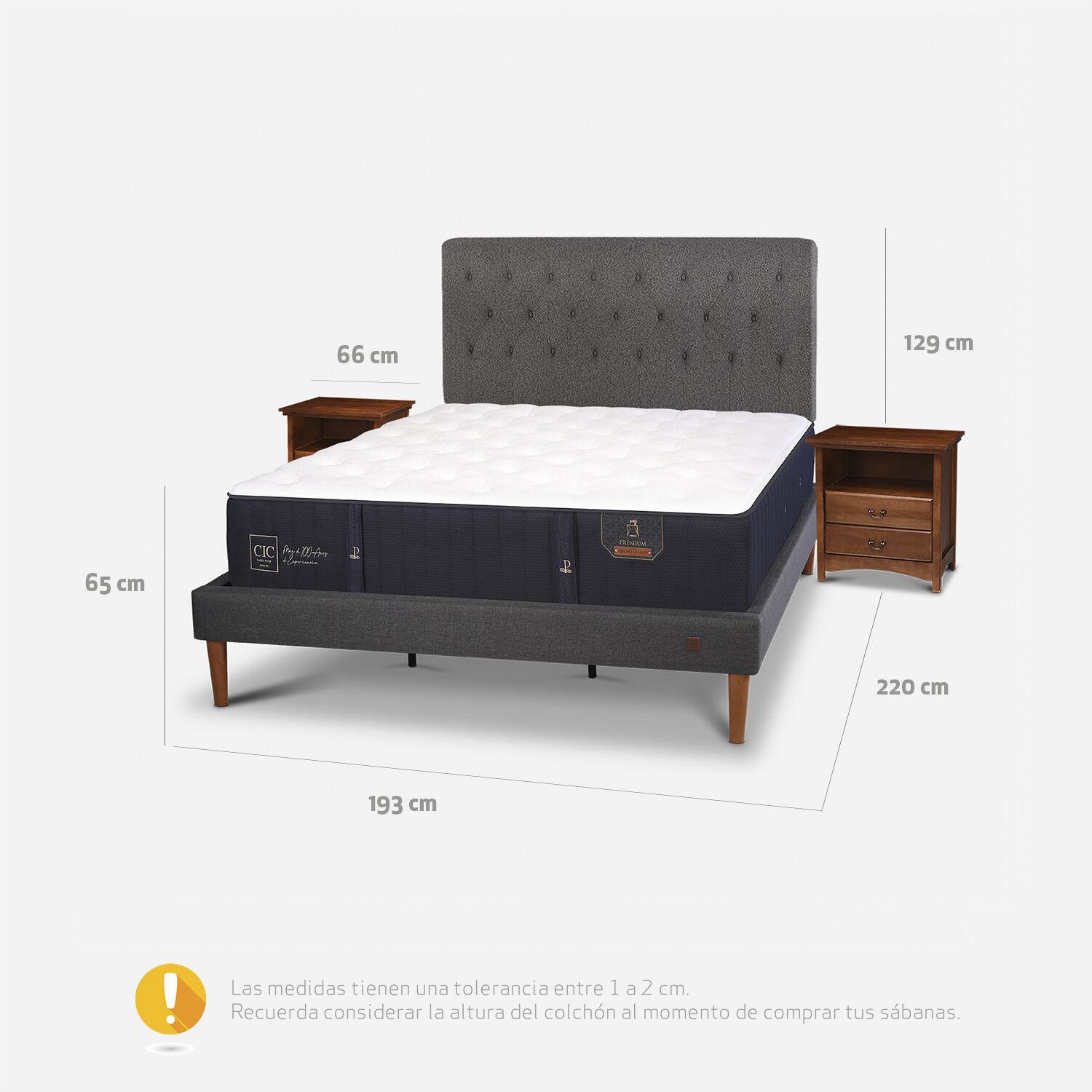 Cama Europea Curve King Premium + Set Kavery