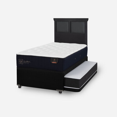 Cama Nido Diván Premium + Respaldo Torino Negro
