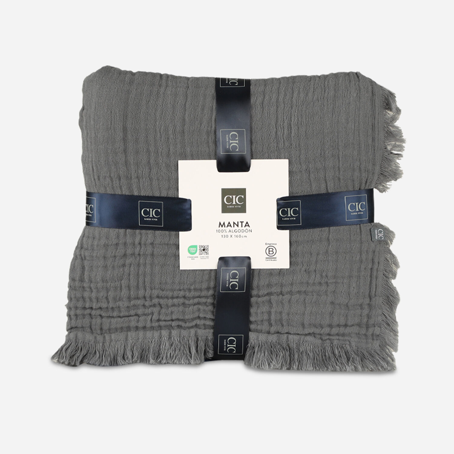 Manta Algod&oacute;n Gris