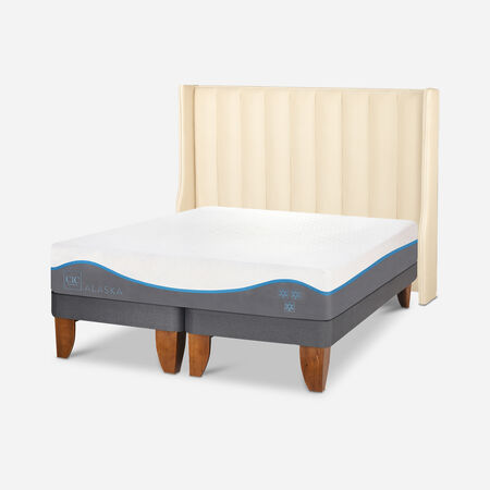 Cama Europea King Alaska + Respaldo Panaro