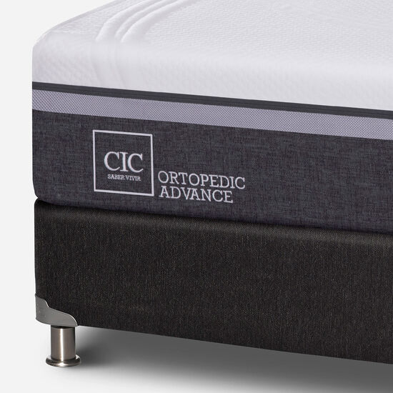 Box Spring 2 Plazas Ortopedic Advance Base Normal 5 Zonas + Set Legno