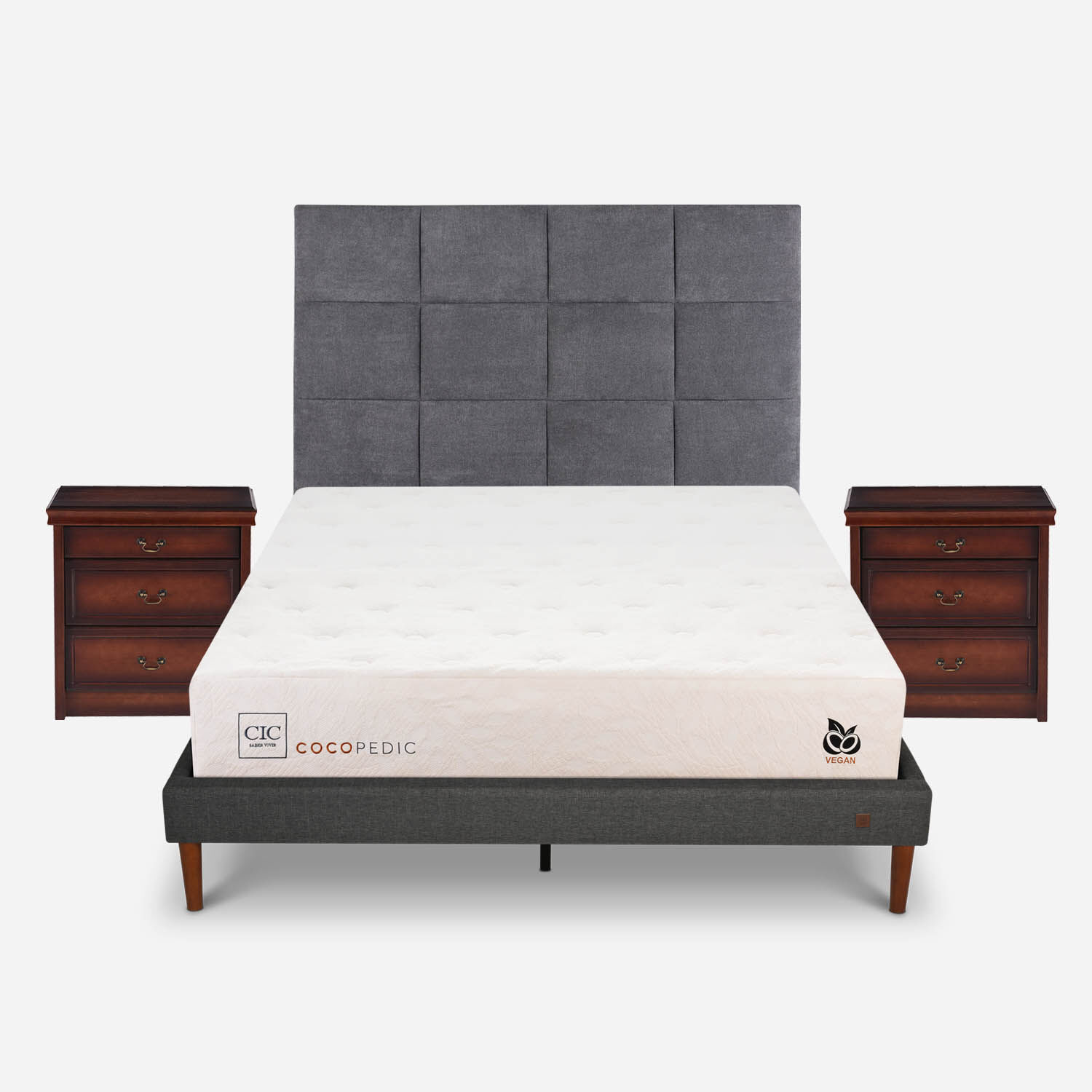 Cama Europea Curve 2 Plazas Cocopedic + Set T&aacute;mesis