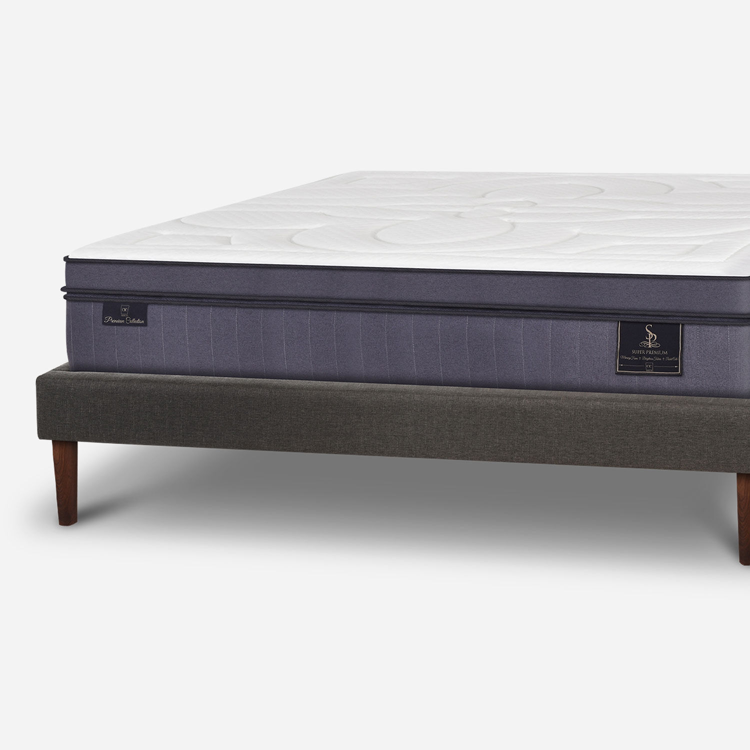 Cama Europea Curve 2 Plazas Super Premium + Set Mir&oacute; Caramel