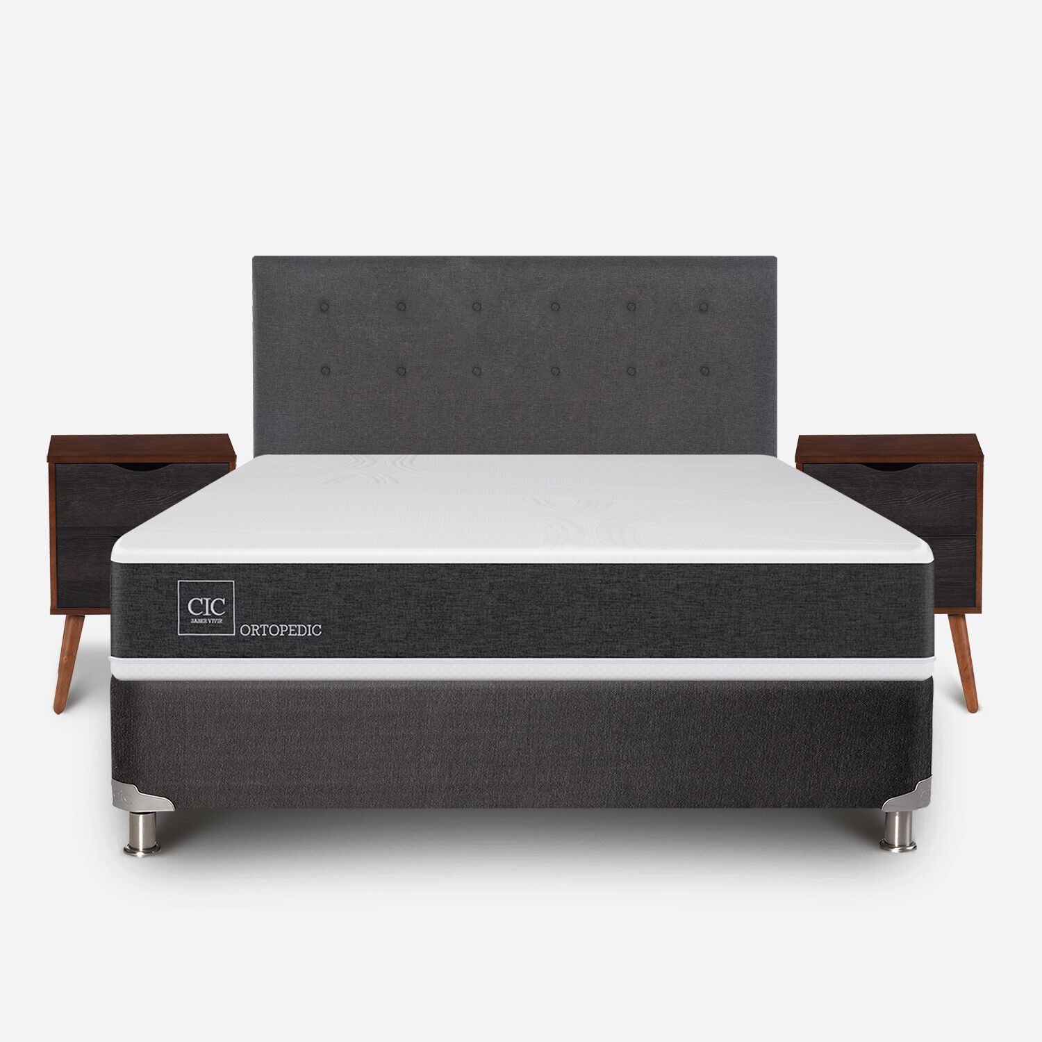 Box Spring 2 Plazas Ortopedic Base Normal 5 Zonas + Set &Eacute;ufrates