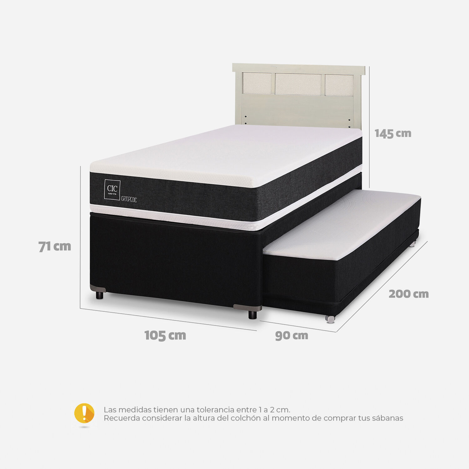 Cama Nido Div&aacute;n Ortopedic + Respaldo Dubl&iacute;n Alpino