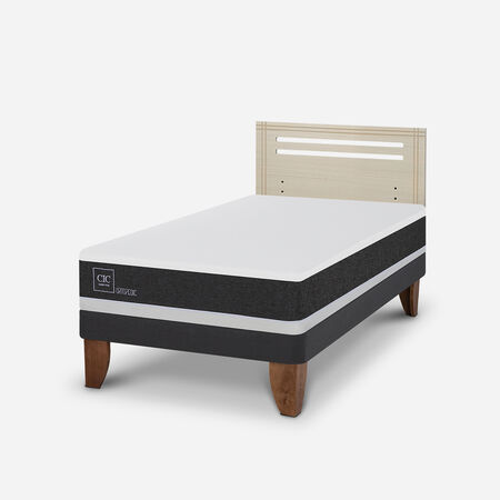 Cama Europea 1,5 Plazas Ortopedic + Respaldo Múnich Alpino