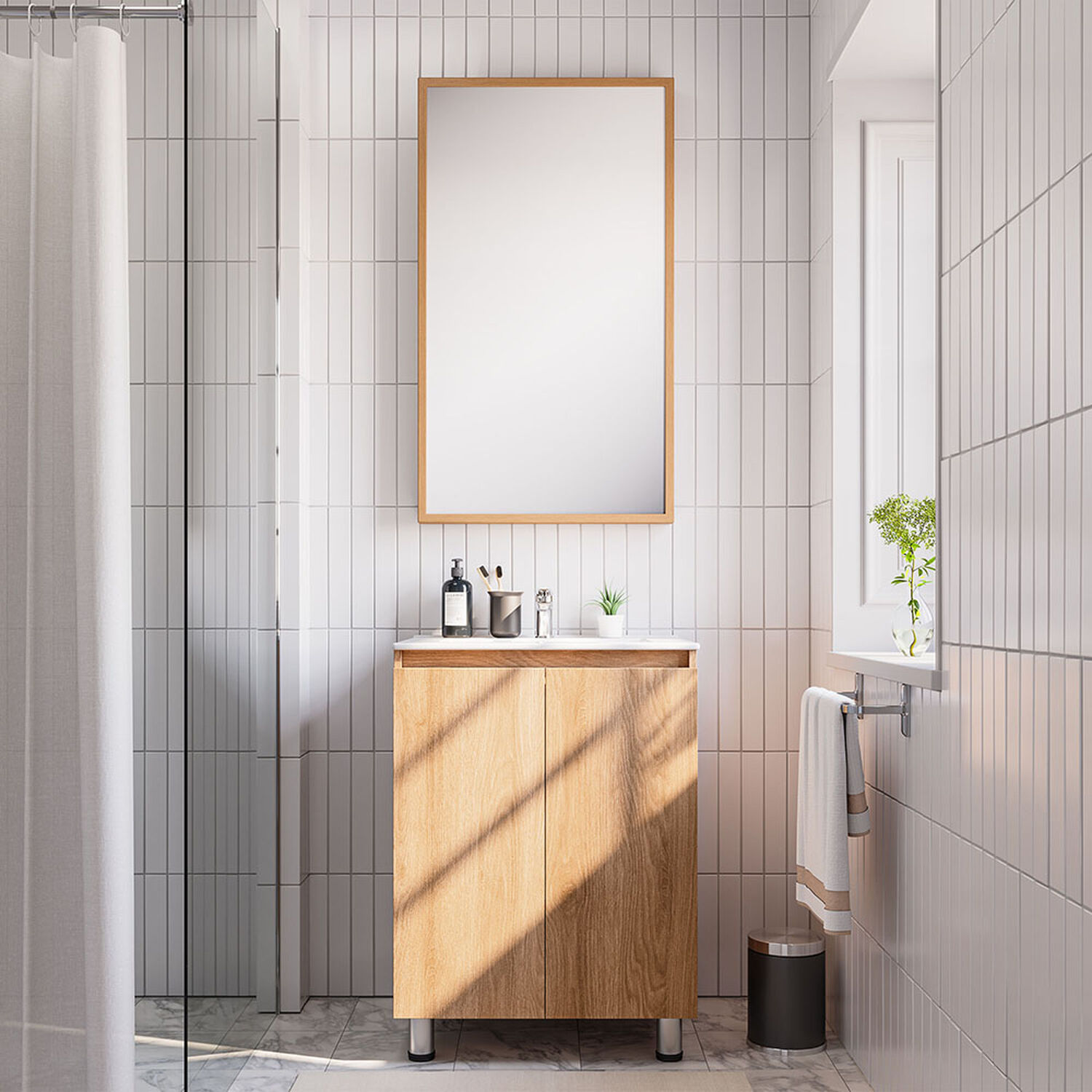 Vanitorio 2 Puertas Con Soportes Lisboa Olmo 60 Cm.