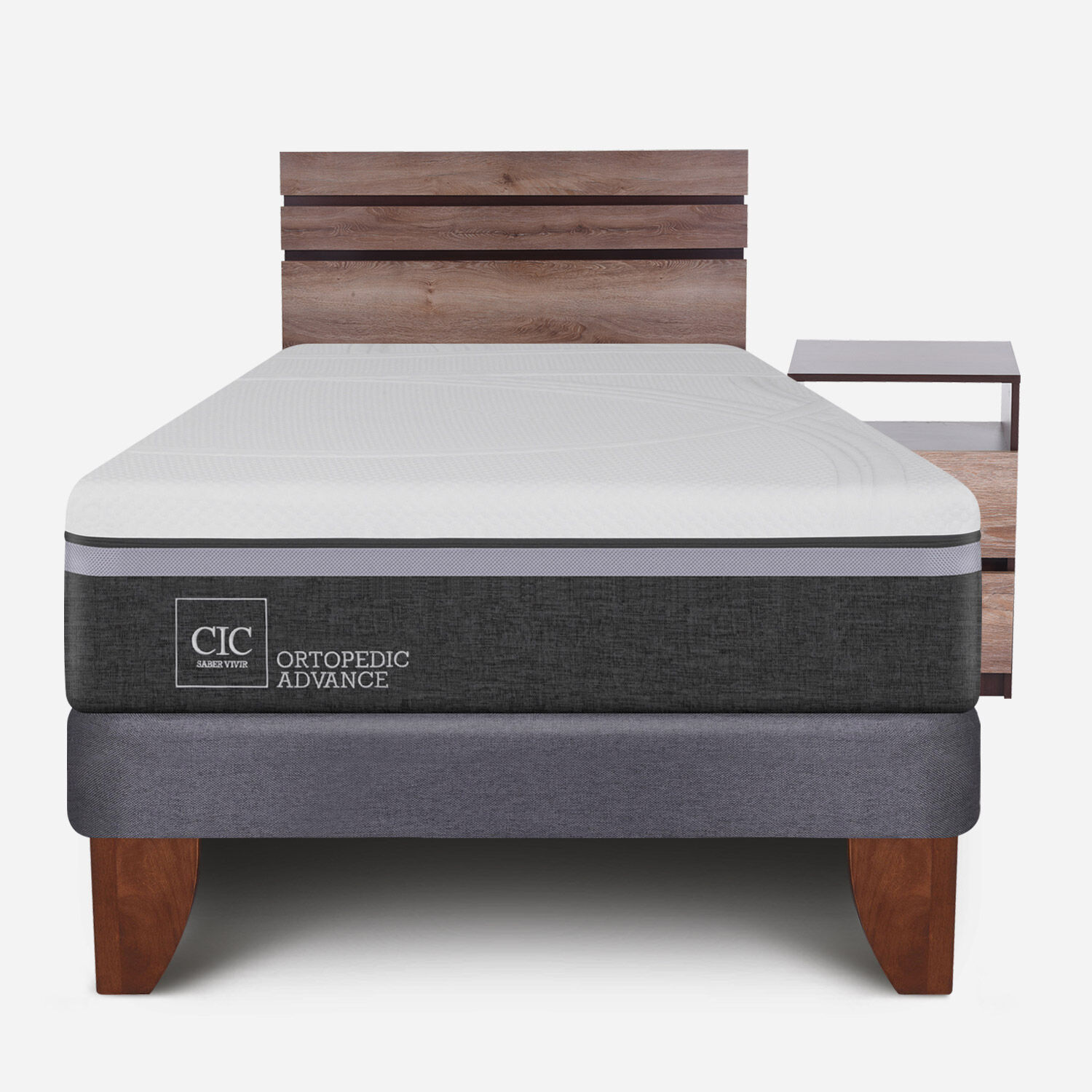 Cama Europea 1,5 Plazas Ortopedic Advance + Set Ares