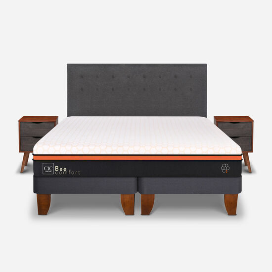 Cama Europea King Bee Comfort + Set Éufrates