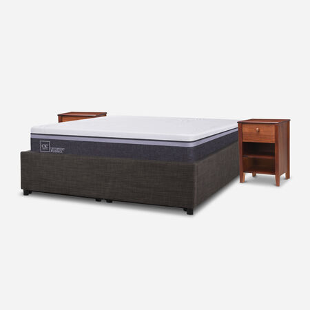 Cama Space Box 2 Plazas Ortopedic Advance + Velador Torino Caramel