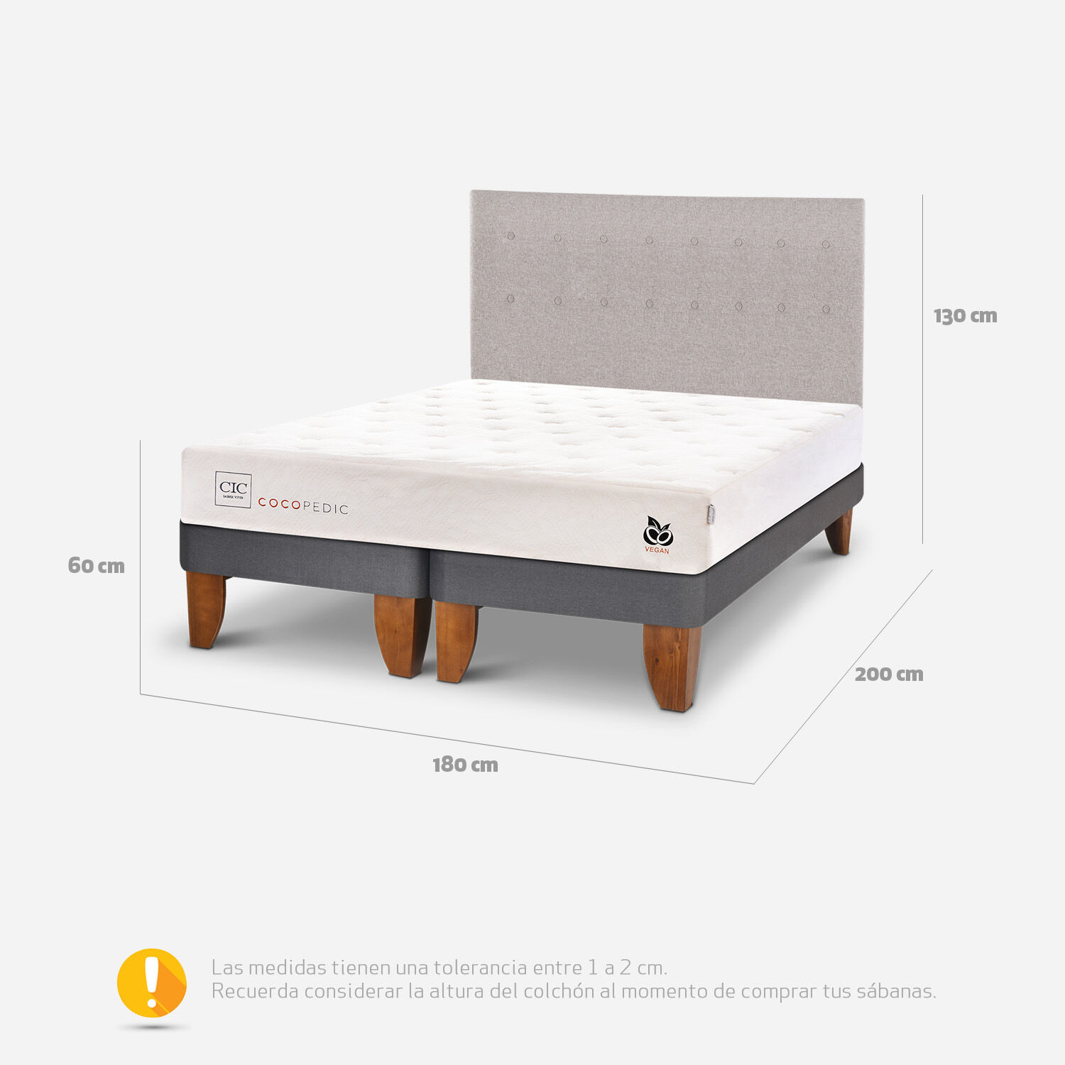 Cama Europea King Cocopedic + Respaldo Tigris