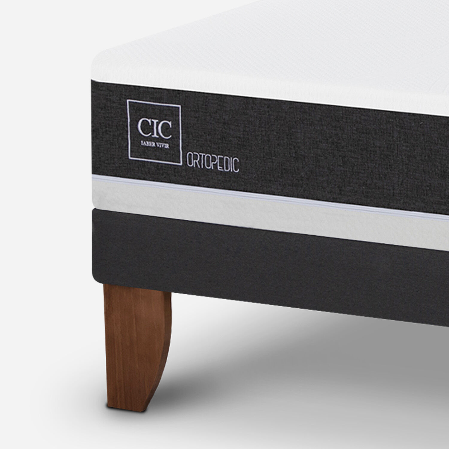 Cama Europea 1,5 Plazas Ortopedic + Respaldo M&uacute;nich Gris