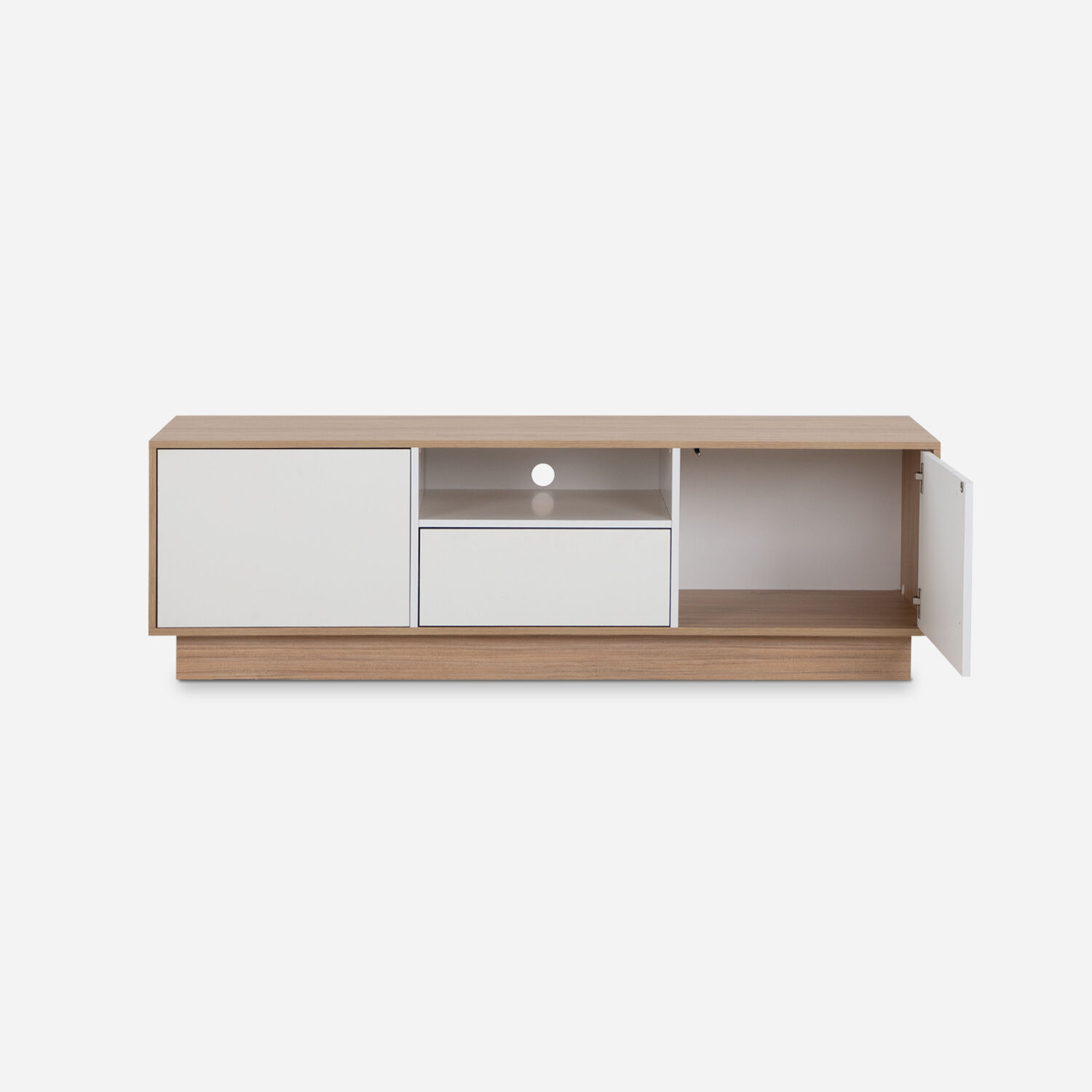 Rack Tv 70" 2 Puertas 1 Cajón Olmo Blanco