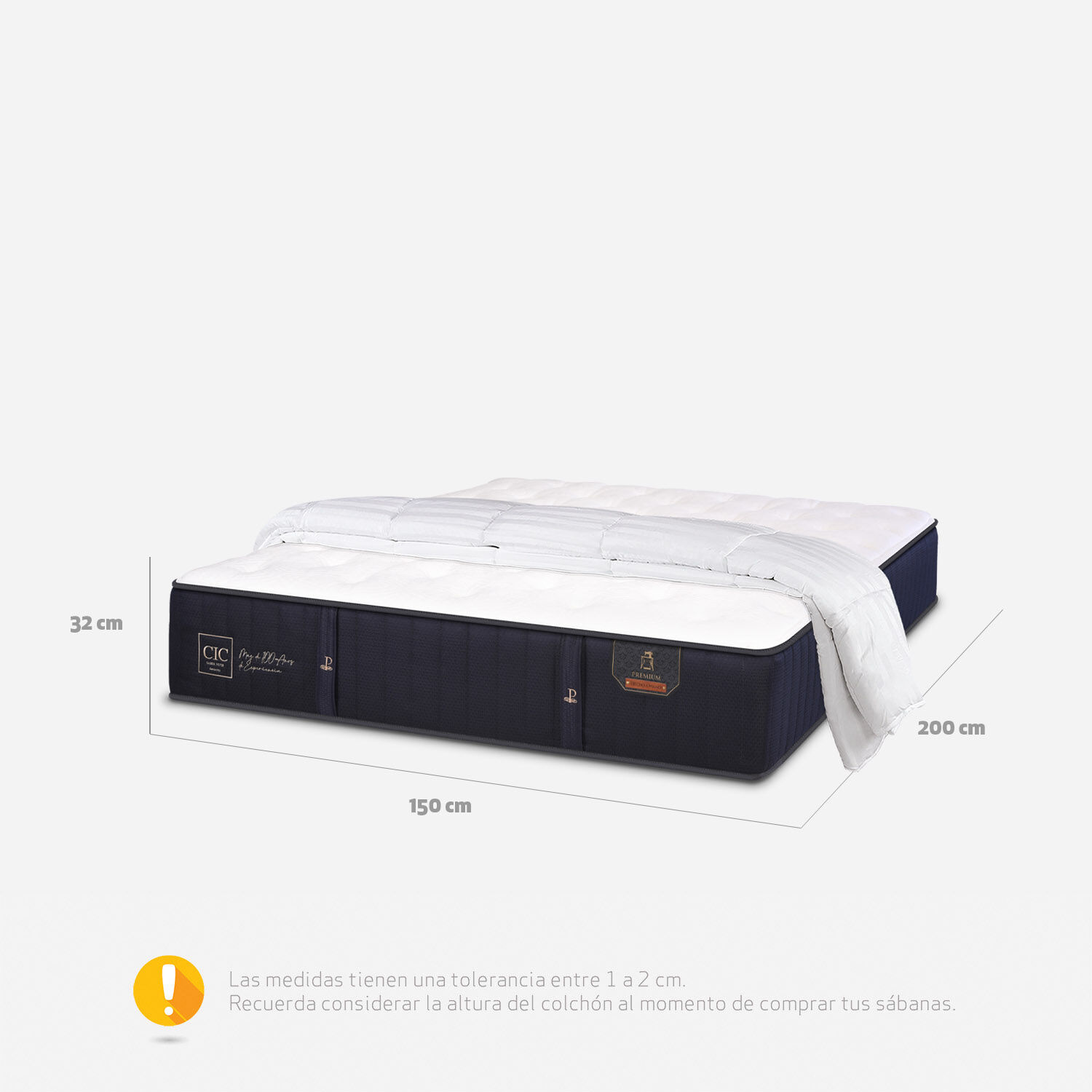 Colch&oacute;n 2 Plazas Premium 150x190 + Plum&oacute;n