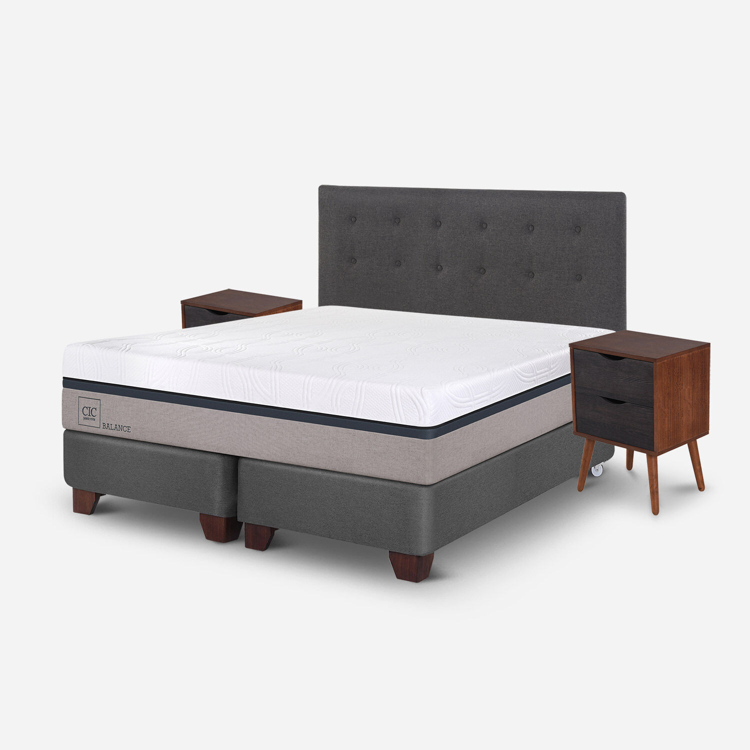 Box Spring 2 Plazas Balance Base Dividida + Set &Eacute;ufrates