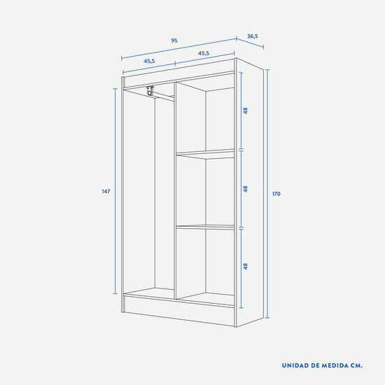 Clóset 4 Puertas Bagua Wengue