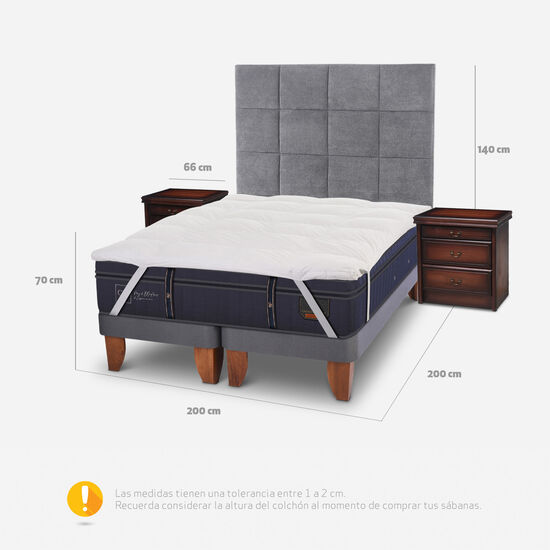 Cama Europea Super King Grand Premium + Set Támesis + Topper
