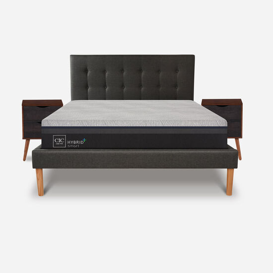 Cama King Hybrid Plus + Set Velador Níger