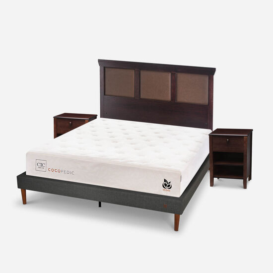Cama Europea Curve 2 Plazas Cocopedic + Set Torino Choc