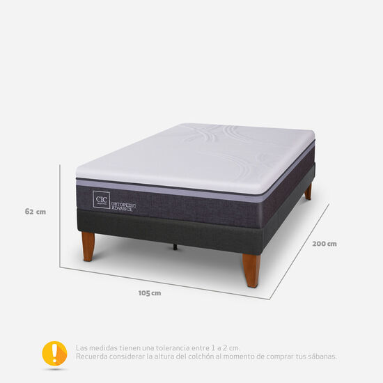 Cama Europea Curve 1.5 Plazas Ortopedic Advance 