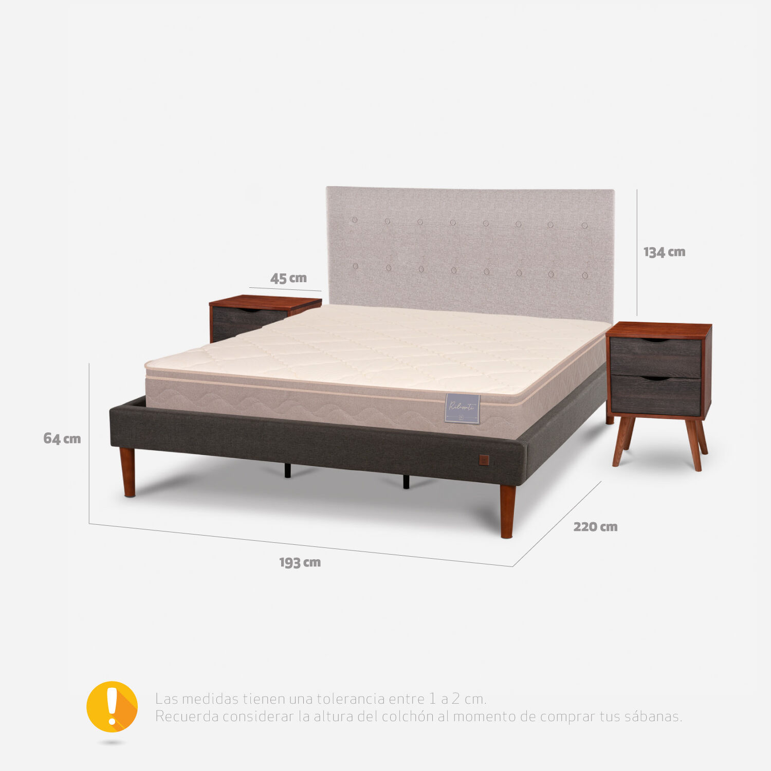 Cama Europea Curve King Rilassati + Set Tigris