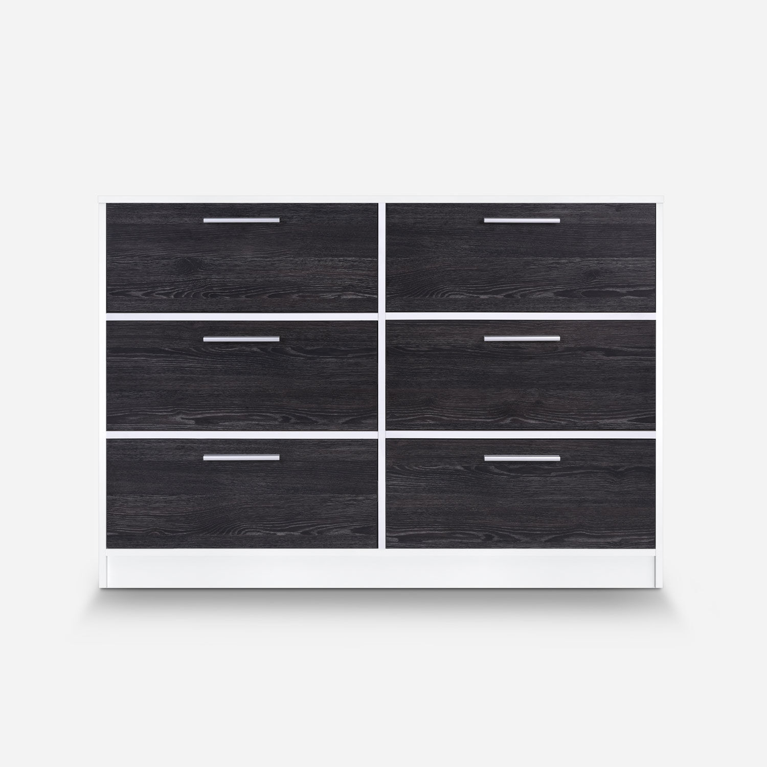 C&oacute;moda 6 Cajones Roble Antracita Blanco
