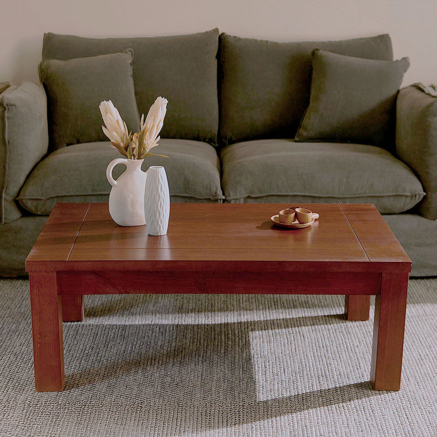 Mesa Centro &Ntilde;uble Caramelo 70x70x40 Cm.