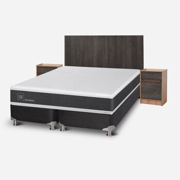 Box Spring King Ortopedic 5 Zonas + Set Espresso