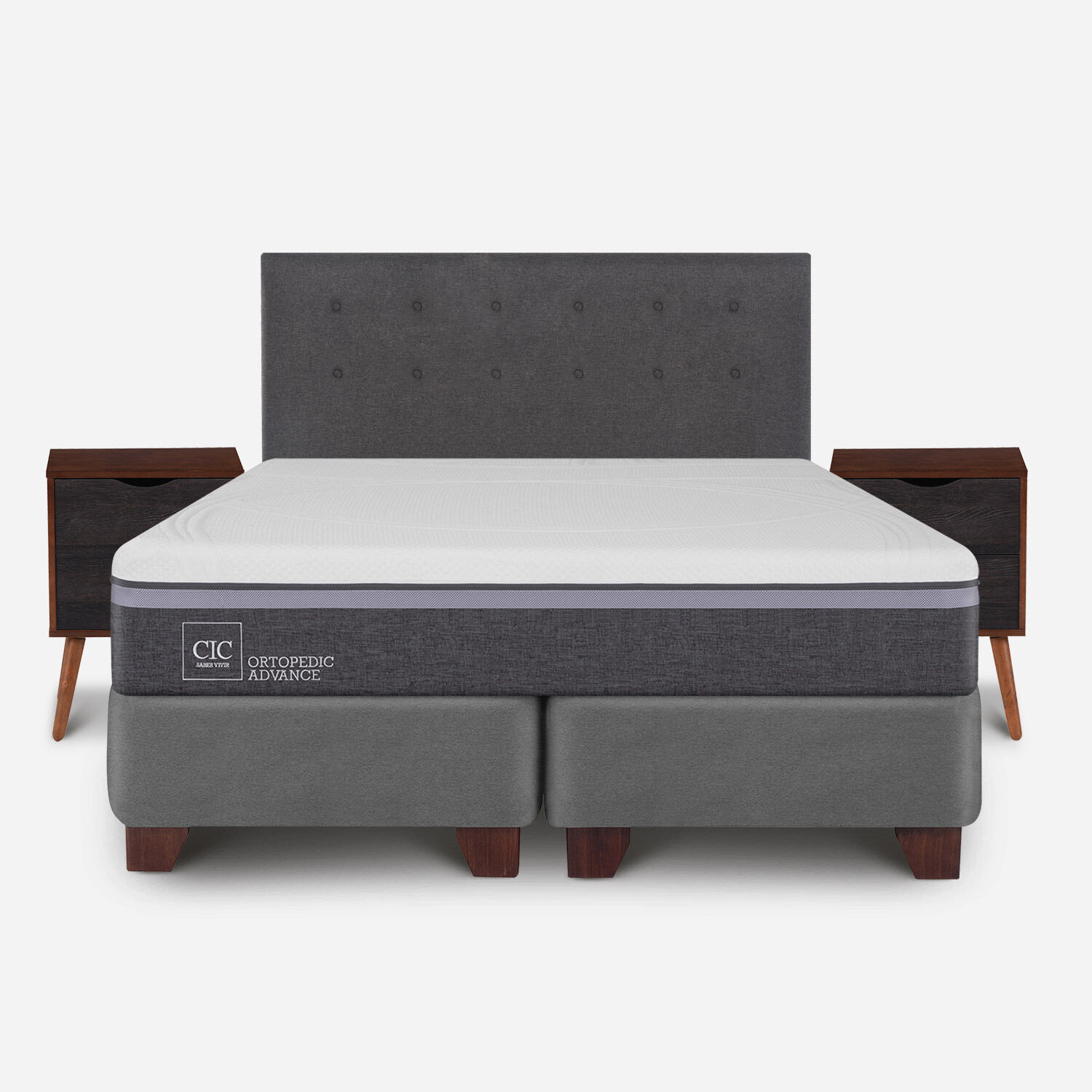 Box Spring 2 Plazas Ortopedic Advance Base Dividida + Set &Eacute;ufrates