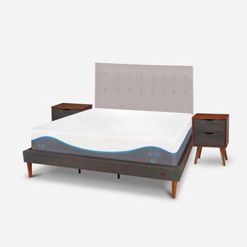 Cama Europea Curve King Alaska + Set Tigris