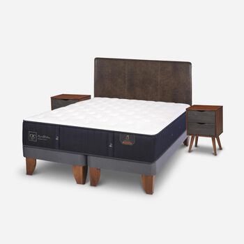 Cama Europea 2 Plazas Premium Base Dividida + Set Baker