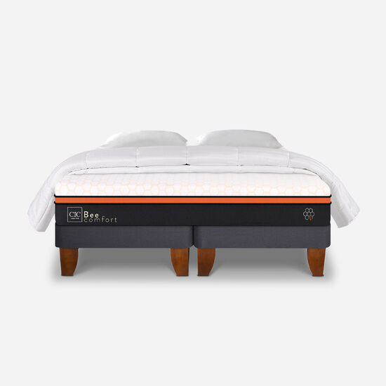 Cama Europea King Bee Comfort + Almohadas + Plumón