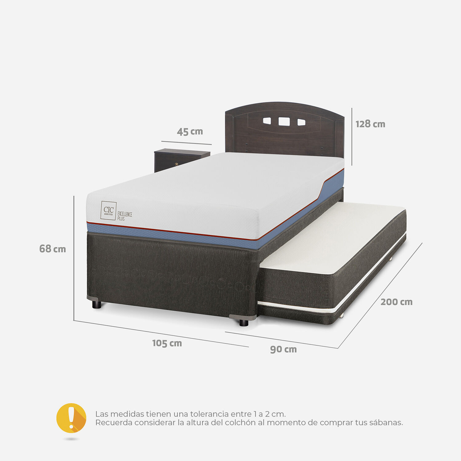 Cama Nido Diván Excellence Plus Set Gales Gris