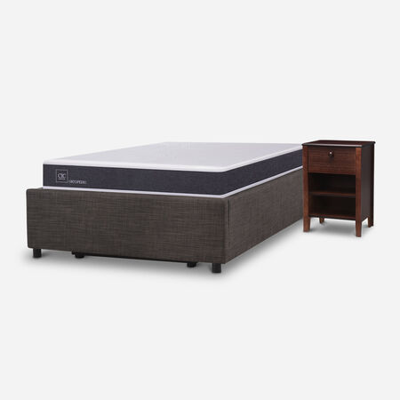 Cama Space Box 1,5 Plazas Ortopedic + Velador Torino Chocolate