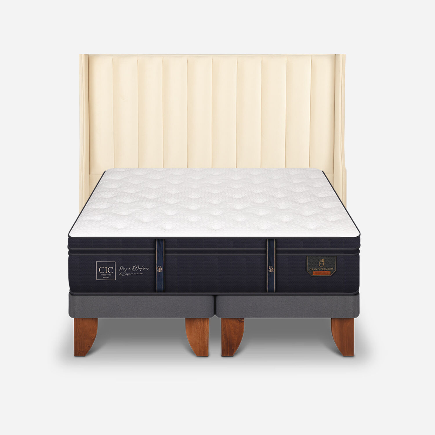 Cama Europea Super King Grand Premium + Respaldo Panaro