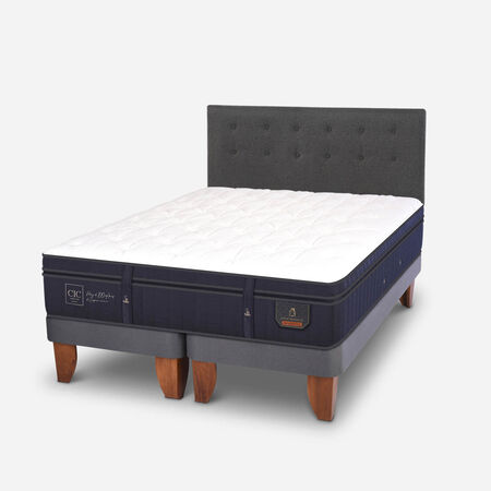 Cama Europea 2 Plazas Super Premium Base Dividida + Respaldo &Eacute;ufrates
