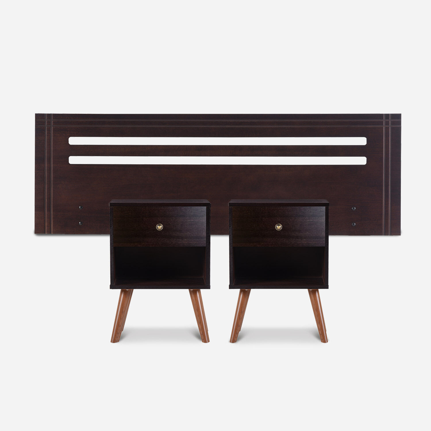 Respaldo 2 Plazas + Veladores M&uacute;nich Chocolate