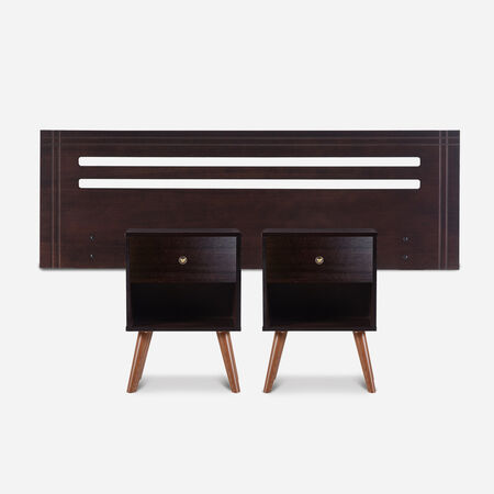 Respaldo 2 Plazas + Veladores M&uacute;nich Chocolate