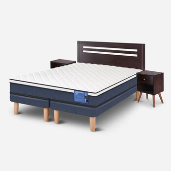 Cama Europea 2 Plazas Excellence Plus Base Dividida + Set Múnich