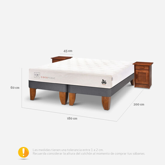 Cama Europea King Cocopedic + Veladores Milán