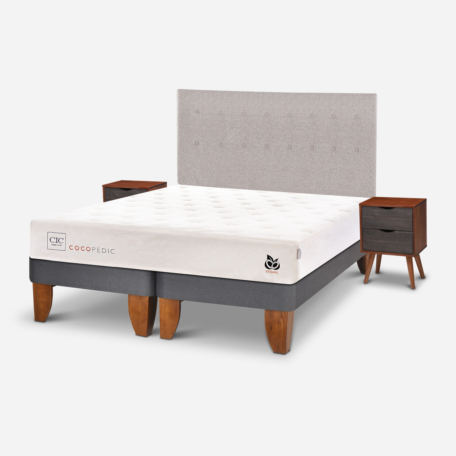 Cama Europea King Cocopedic + Set Tigris