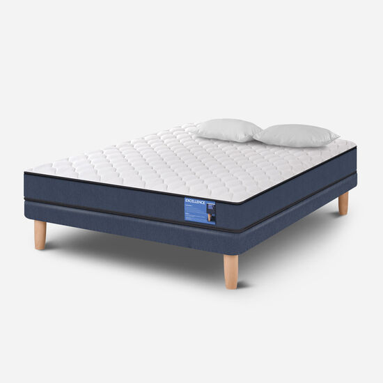Cama Europea 2 Plazas Excellence Base Normal + Almohadas