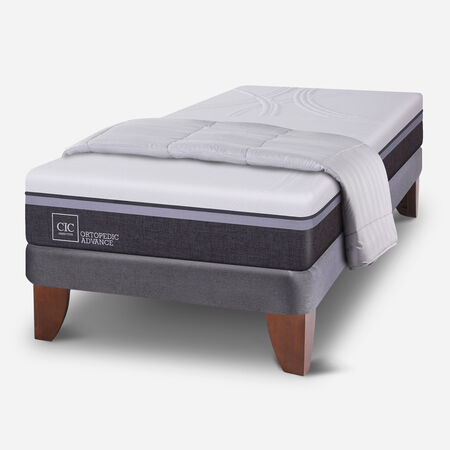 Cama Europea 1,5 Plazas Ortopedic Advance + Plum&oacute;n