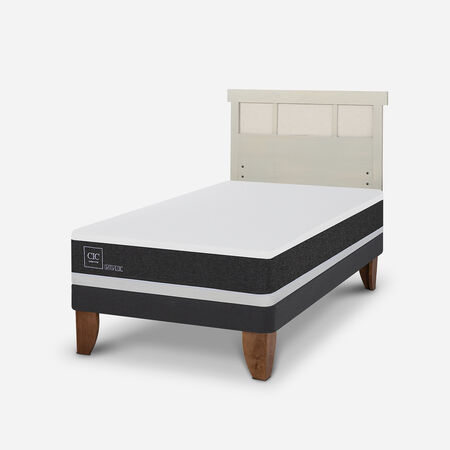 Cama Europea 1,5 Plazas Ortopedic + Respaldo Dublín Alpino